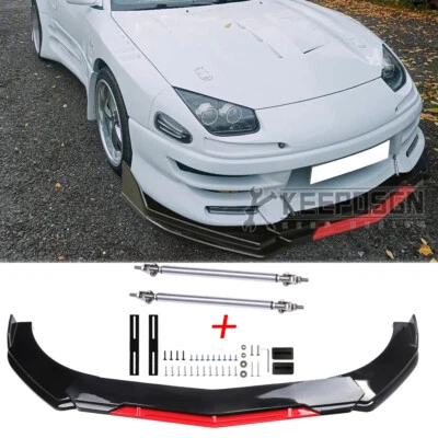 Kit de varillas de cuerpo separador de labios para parachoques delantero rojo brillante para Mitsubishi 3000gt VR4 SL Foto 1 de 4