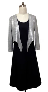 Kleid festlich, Party, Hochzeit, Damen Gr. 38 Etui Kleid mit Bolero schwarz - Bild 1 von 2