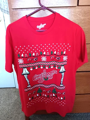 Camiseta gráfica estilo suéter feo A Christmas Story para hombre talla mediana roja Foto 1 de 4