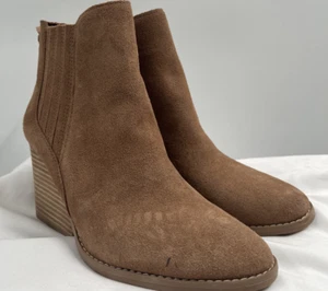 Botas Chelsea Toms Para Mujer Envueltas de Cuero Marrón Gamuza al Tobillo Talla 7 EE. UU. - Imagen 1 de 16