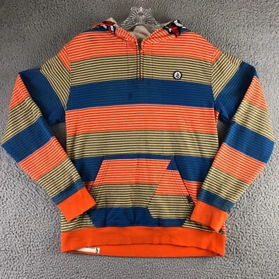 Chaqueta con Capucha Volcom Cara Completa Cremallera Niños XL Naranja Rayas Fácil de Usar Vellón Foto 1 de 4