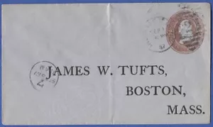 US 1887 2c stationery #U280 Used Indianpolis to Boston - Picture 1 of 2