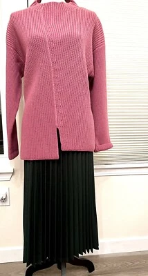 Nuevo con etiquetas Suéter Asimétrico Robert Rodriguez Cuadrado Vintage Rosa Lana Cachemira, Grande Foto 1 de 4