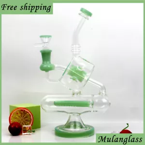 PERCOLATORE NARGHILÈ Vetro Verde Becher Bong PERCOLATORE Tubo Acqua Fumo Hookah - Foto 1 di 12