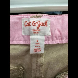 size 8 PLUS Girls' Slim Straight Fit Uniform Chino Pants - Cat & Jack - Picture 1 of 4