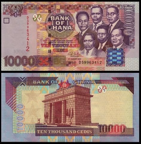 GHANA 10000 10,000 CEDIS 2003 P 35b UNC Cover