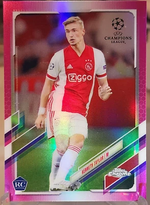 Kenneth Taylor 2020-21 Topps Chrome UCL Pink Refractor #57 Rookie RC /175 - Image 1 of 2