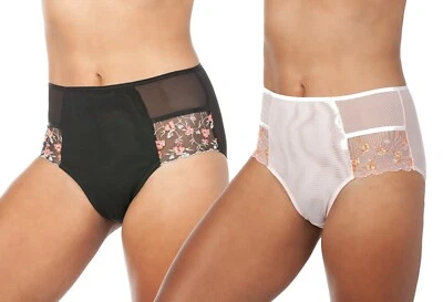 Трусики короткие с высокой талией Affinitas Parfait Briana черные с цветочным рисунком P5675 2 УПАКОВКИ - Изображение 1 из 3