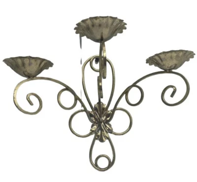 Aplique de pared de latón portavelas montaje de tres velas 14” de ancho Foto 1 de 4