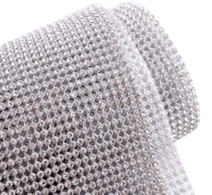 Ferro trasparente su diamante diamante strisce cristallo gatto artigianato 1 metro SS10 (2,8 mm) - Foto 1 di 1