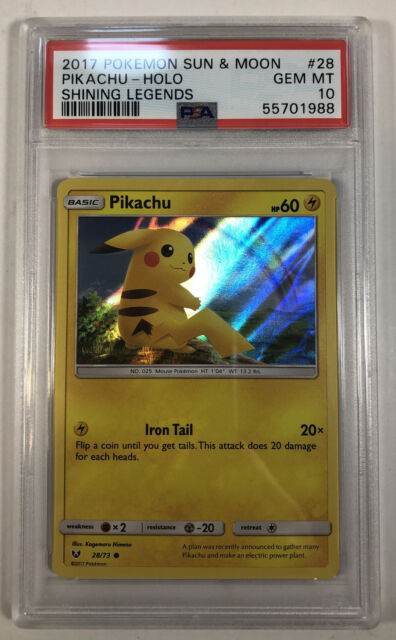 Pikachu - 28/73 - Holo Promo Rare Shining Legends Set - Pokemon Card - LP