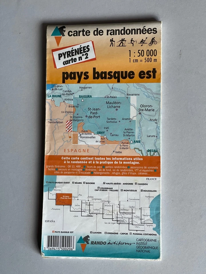 IGN Map,of Carte de Randomness, Pays Basque est, Baretous, France. - Image 1 of 1