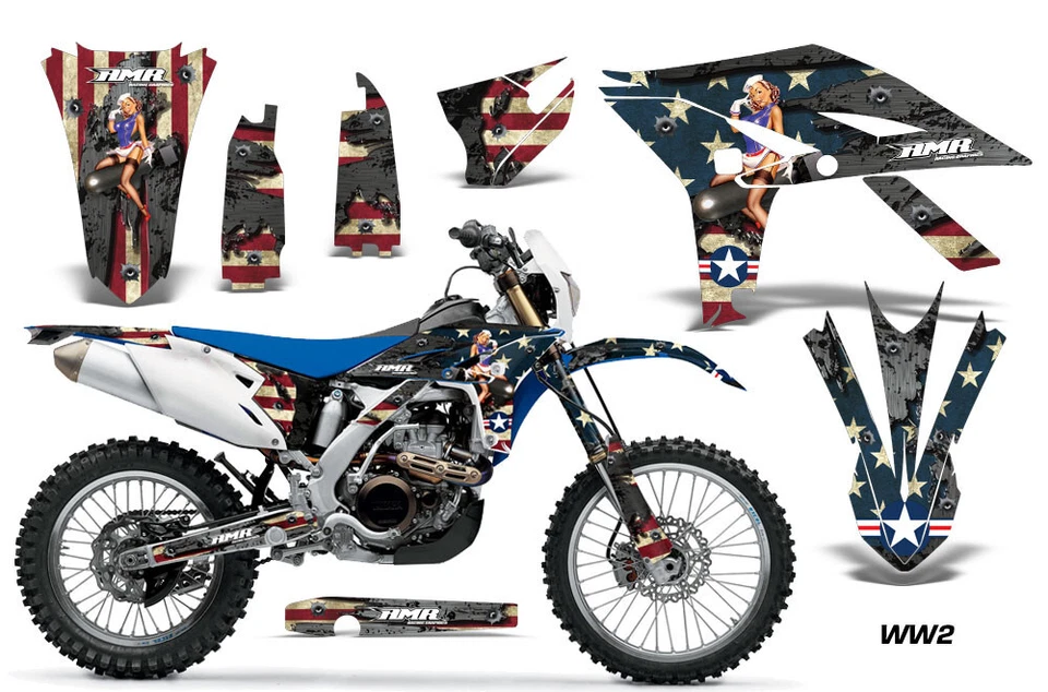 Kit de gráficos de moto de cross calcomanía adhesiva para Yamaha WR450F 2012-2015 WW2 Foto 1 de 1