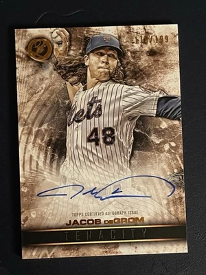 Jacob deGrom 2016 Topps Legacies of Baseball Auto Signed Card 179/199 Mets Texas - Image 1 of 4