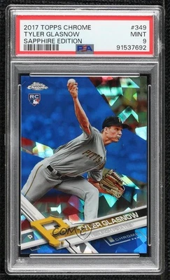 2017 Topps Chrome Sapphire Edition /250 Tyler Glasnow #349 PSA 9 MINT Rookie RC - Image 1 of 2