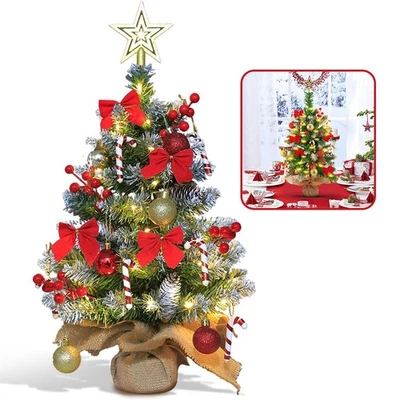 60cm Mini Weihnachtsbaum mit LED Künstlicher Christbaum Desktopdeko Tannenbaum - Bild 1 von 4