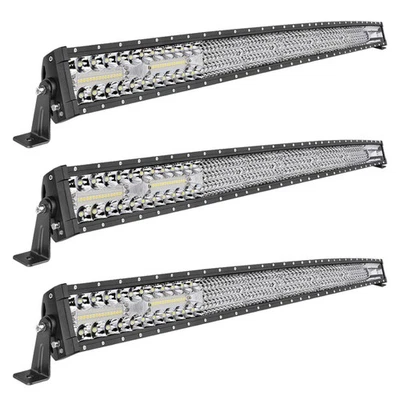 3 изогнутые светодиодные комбинированные фары для Dodge Ram 1500 2500 3500 крыша 54 дюйма для бездорожья  - Изображение 1 из 4