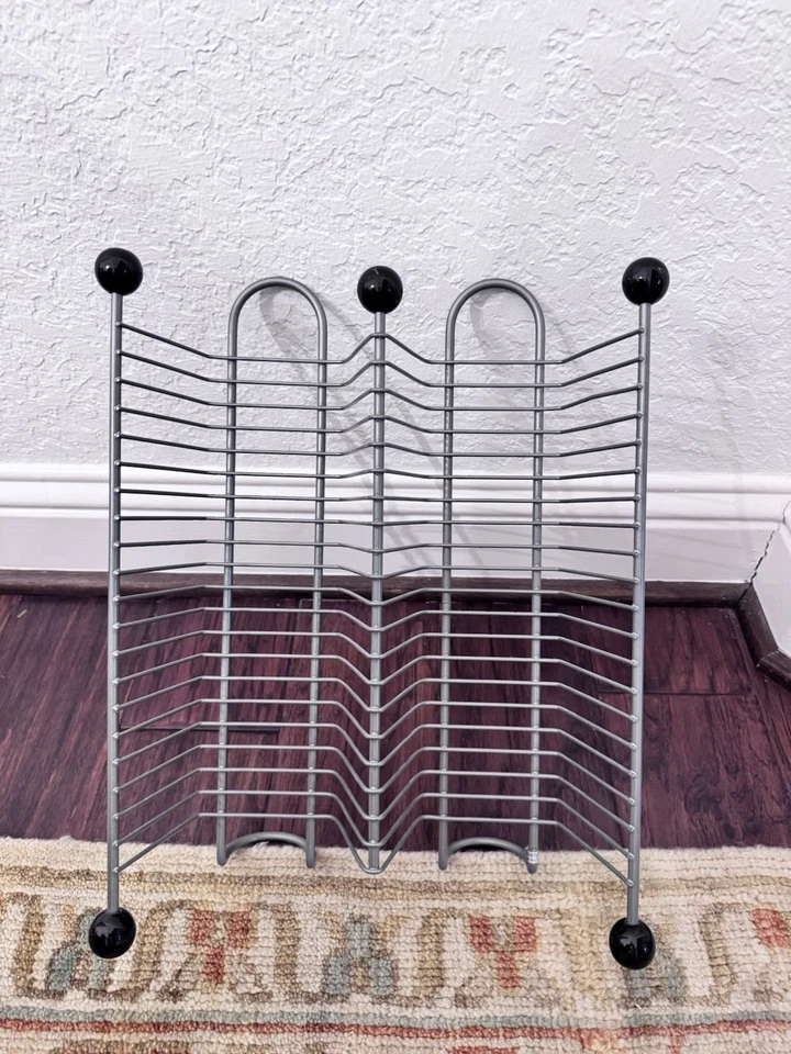 Vintage Wire CD Tower Rack Stand Holds 40 CDs 15” Tall Y2K Media Storage Gray - Image 1 of 4