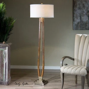 Uttermost Boydton Burnished Wood Floor Lamp Brown - Picture 1 of 3