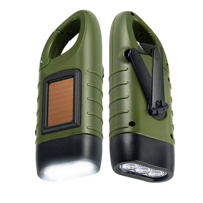 Hand Crank Torch Solar Powered Flashlights,Rechargeable LED Handheld Flashlights