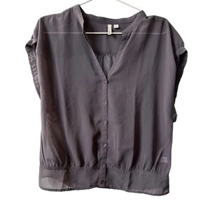 Frenchi transparente lila Bluse mit Knopfleiste Größe Large - Bild 1 von 10