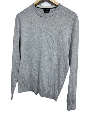 Suéter Massimo Dutti Para Hombre M Gris Suave Seda Cachemira Algodón Cuello Redondo Informal Foto 1 de 4