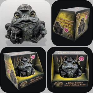 Toad Hollow Cycle Works Frog Figurine "Born to Ride" TESTED WORKING CIB EUC 2007 - Picture 1 of 23
