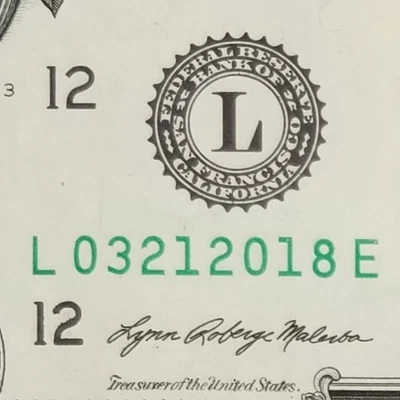Birthday Anniversary March 21, 2018 DOLLAR Fancy Serial Number US Currency Note - Image 1 of 4