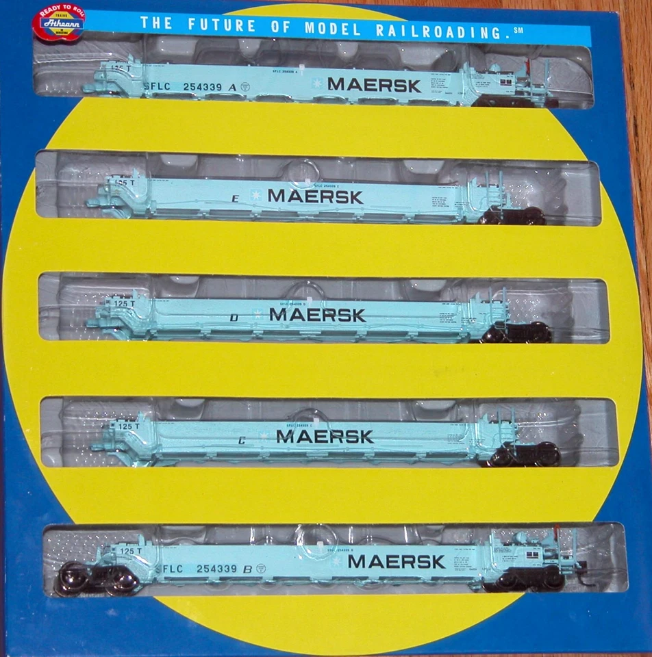 HO ATHEARN 95047 MAXI I WELL CAR EARLY SANTA FE EX MAERSK SFLC 254339 - Image 1 of 1