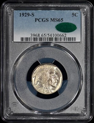 1929-S Buffalo Nickel 5c PCGS MS65 CAC - Beauty! - Image 1 of 4