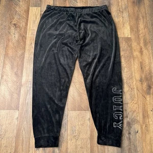 Juicy Couture Velour Sleepwear Pants Women's XL Black Y2K Hip Hop Fleece 6140 - Picture 1 of 9