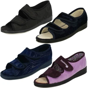 Ladies Padders Wide Open Toe Slippers Lydia - Picture 1 of 37