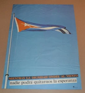 1978 Poster patriottico originale cubano. Bandiera cubana. Nessuno prenderà la nostra speranza. Storia - Foto 1 di 8