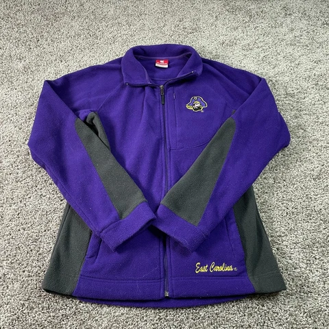 Eastern Carolina Pirates Sweater Womens Large Purple Zip Up Sweatshirt Ladies Cover