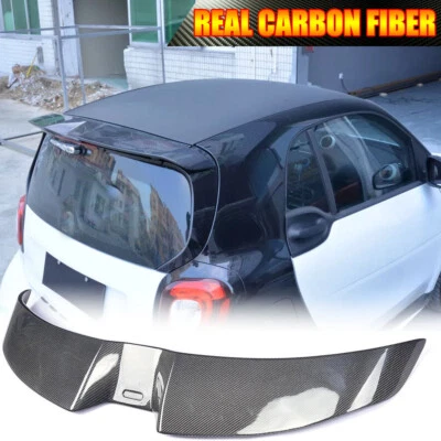 Spoiler de teto traseiro REAL CARBON asa de janela ajuste para Benz Smart Fortwo 2016-2017  - Imagem 1 de 4