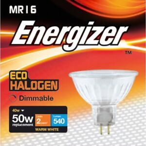 Energizer 40w (=50w) Halogen MR16 Spotlight Bulb 12v- Warm White (3000k)