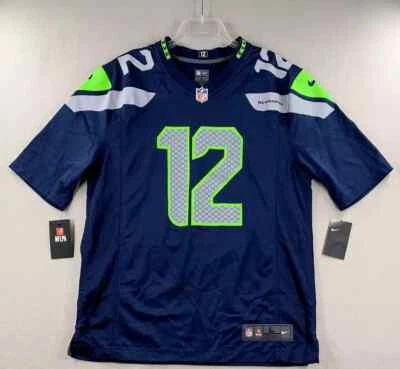 Camiseta deportiva de jugador de juego Nike de los Seattle Seahawks de los años 12 para hombre 2020 fanático 12 azul marino nueva Foto 1 de 4