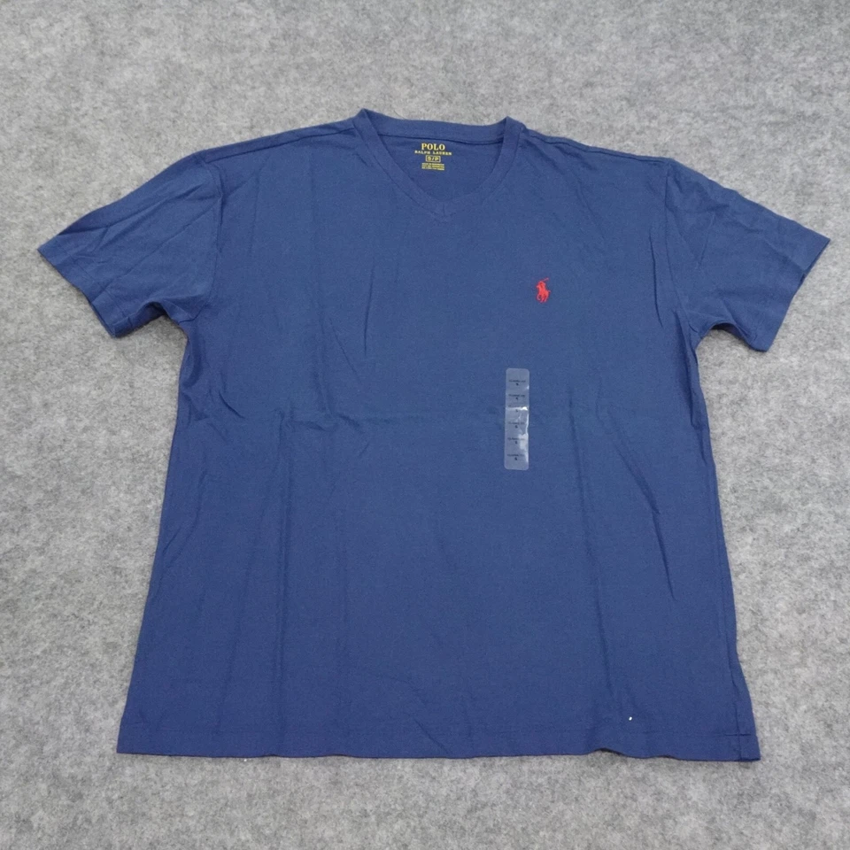Polo Ralph Lauren Short Sleeve V Neck Navy Pony Logo T Shirt Small