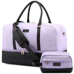 Duffel Canvas Große runde wasserdichte Reisetasche Wochenende Tasche + Toiletry - Bild 1 von 11