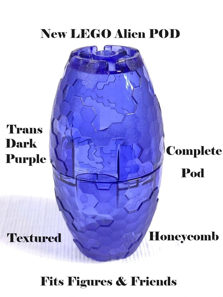 New LEGO Alien Pod DEEP PURPLE Trans Dark Purple Honeycomb Texture Case Gift - Image 1 of 1