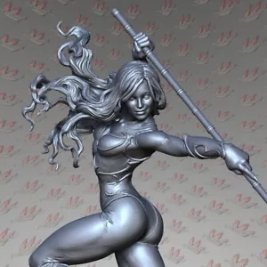 Estatua de mujer guerrera dinámica escala 1/24 - Figura coleccionable pose de acción - Imagen 1 de 7