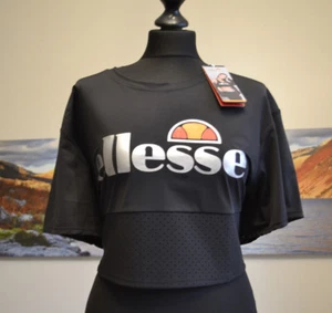Ellesse Sport Womens Training Top SS Lucy Mecklenburgh Crop Activewear Sz 14 UK - Picture 1 of 13