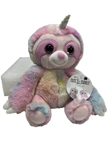 LINDO Y TIERNO TIE DYE PEREZOSO PELUCHE UNICORNIO PELUCHE NUEVO - Imagen 1 de 6