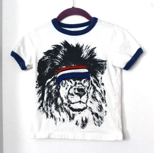 Gymboree T-Shirt Short  sleeve with Lion with Raised headband size 5 - Picture 1 of 3