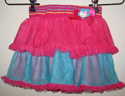 HELLO KITTY by SANRIO ~ STRETCH KNIT  WAIST TIERED RUFFLE SKIRT - GIRL'S SIZE 5 - Image 1 of 3