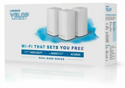 Linksys VELOP Smart Mesh Whole Home Wifi System AC3600 - 3 Pack (VLP0103) [LN]™ - Image 1 of 4