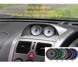 SAAS Twin Gauge Pod + 2 SAAS Gauges Holden VY VZ Commodore SS , HSV , Clubsport 