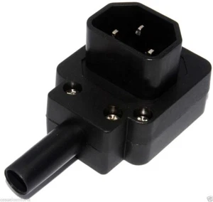 REWIREABLE IEC C14 PLUG RIGHT ANGLE MULTI ENTRY MAINS POWER KETTLE CONNECTOR 10A - Picture 1 of 6