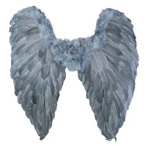 Federflügel Fallen Angel grau 65 x 65cm Halloween Karneval Fasching Fastnacht - Bild 1 von 2