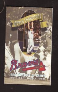Atlanta Braves--Tom Glavine--1996 Schedule--1995 World Champions